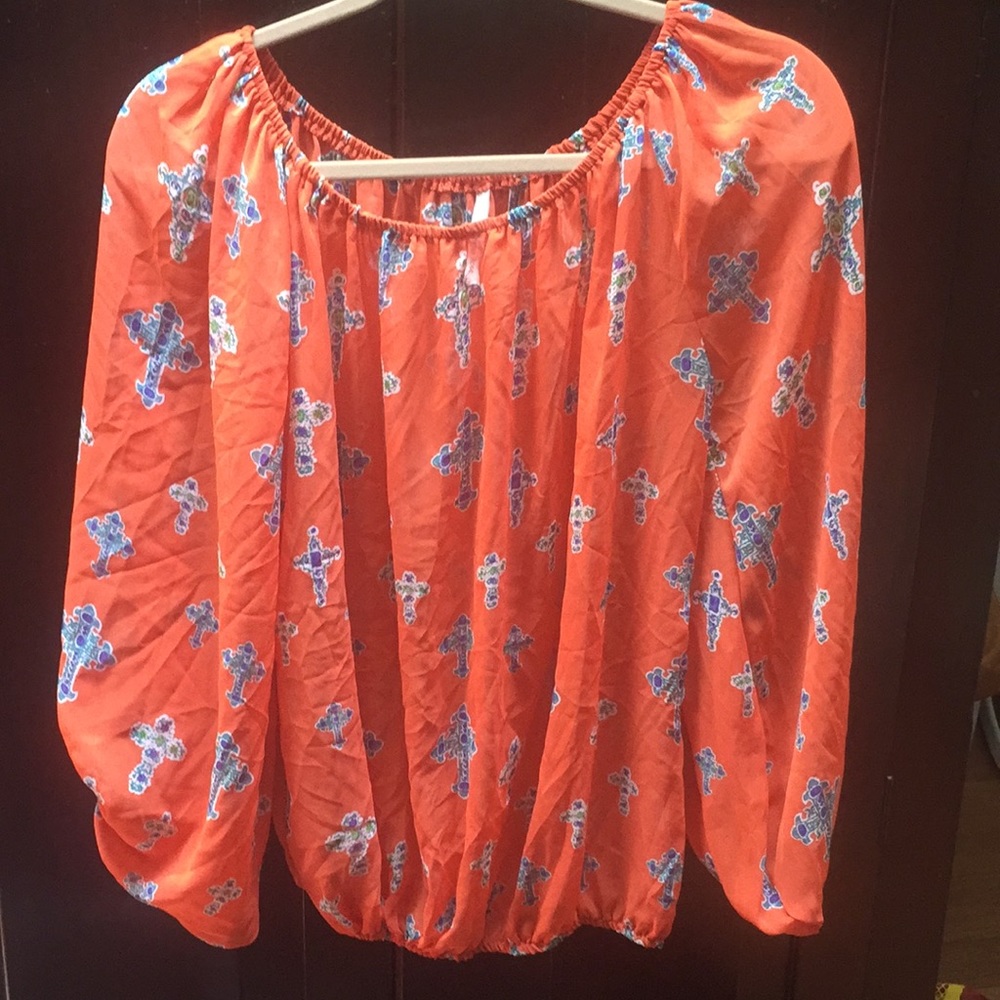 Emma Rose cross sheer top